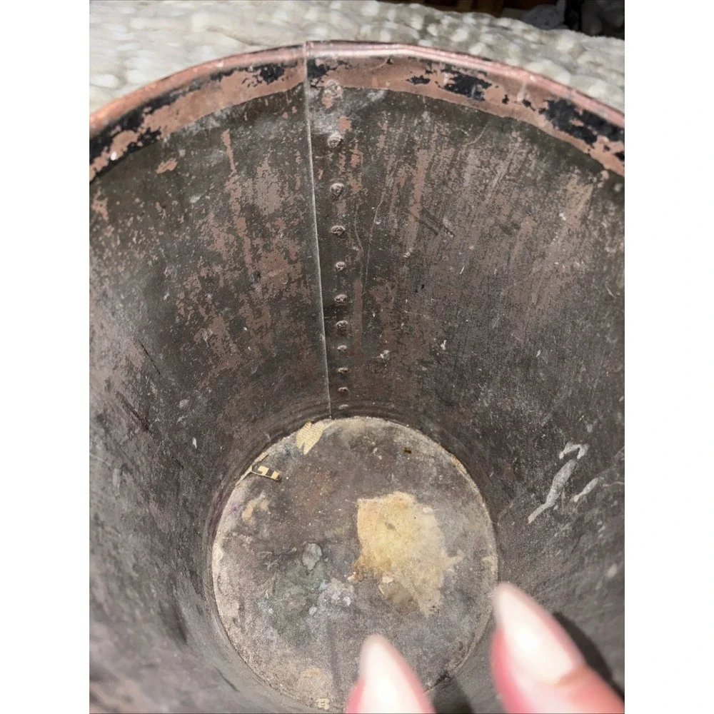 vintage industrial Vul-Cot wastebasket hard vulcanized paper fiber Riveted